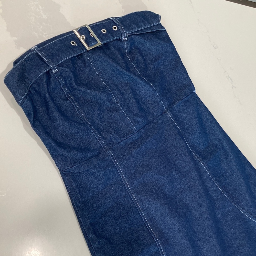 Denim Strapless Dress